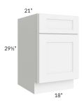 Brilliant White Shaker 18" Drawer File Base Cabinet