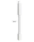 Brilliant White Shaker Fluted Decorative Leg 