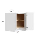 Royal White Shaker 36" Lazy Susan Base Cabinet