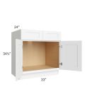 Brilliant White Shaker 33" Sink Base Cabinet