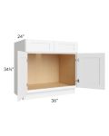 Brilliant White Shaker 36" Sink Base Cabinet