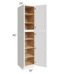 Brilliant White Shaker 18x90x24 Wall Pantry Cabinet