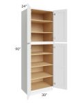 Brilliant White Shaker 30x90x24 Wall Pantry Cabinet