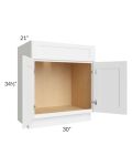 Brilliant White Shaker 30" Vanity Base Cabinet