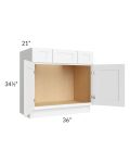 Brilliant White Shaker 36" Vanity Base Cabinet
