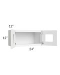 Royal White Shaker 24x12 Glass Door Wall Cabinet