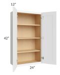 Brilliant White Shaker 24x42 Wall Cabinet
