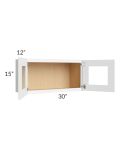 Brilliant White Shaker 30x15 Decorative Wall Cabinet
