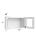 Brilliant White Shaker 30x18 Decorative Wall Cabinet