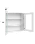 Royal White Shaker 30x30 Glass Door Wall Cabinet