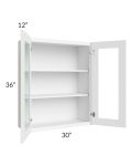 Royal White Shaker 30x36 Glass Door Wall Cabinet