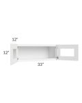Brilliant White Shaker 33x12 Decorative Wall Cabinet