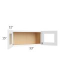 Brilliant White Shaker 33x15 Decorative Wall Cabinet