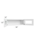 Brilliant White Shaker 36x12 Decorative Wall Cabinet