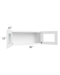 Brilliant White Shaker 36x15 Decorative Wall Cabinet
