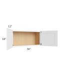 Brilliant White Shaker 36x18 Wall Cabinet