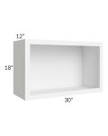 Brilliant White Shaker 30" Wall Open Cabinet