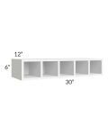 Brilliant White Shaker 30x6 Wine Cubby Wall Cabinet