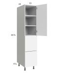 Euro Gloss White 15x71-1/4 Utility Cabinet with 1 Door and 2 Drawers