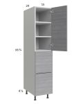 Euro Grey 15x71-1/4 Utility Cabinet with 1 Door and 2 Drawers