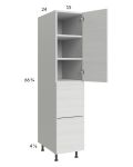 Euro White Grain 15x71-1/4 Utility Cabinet with 1 Door and 2 Drawers