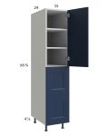 Harbor Navy 15x71-1/4 Utility Cabinet with 1 Door and 2 Drawers