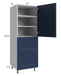 Harbor Navy 24x71-1/4 Utility Cabinet with 1 Door and 2 Drawers