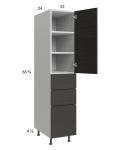 Euro Cafe 15x71-1/4 Utility Cabinet with 1 Door and 3 Drawers