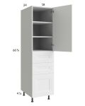 Harbor White 18x71-1/4 Utility Cabinet with 1 Door and 3 Drawers