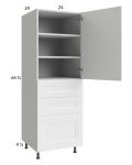 Harbor White 24x71-1/4 Utility Cabinet with 1 Door and 3 Drawers