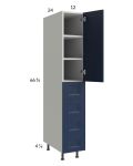 Harbor Navy 12x71-1/4 Utility Cabinet with 1 Door and 4 Drawers