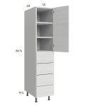 Euro White Grain 15x71-1/4 Utility Cabinet with 1 Door and 4 Drawers
