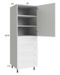 Harbor White 24x71-1/4 Utility Cabinet with 1 Door and 4 Drawers