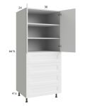 Harbor White 30x71-1/4 Utility Cabinet with 2 Doors and 4 Drawers