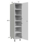 Euro Gloss White 15x71-1/4 Utility Cabinet with 1 Door