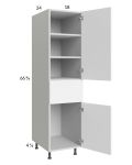 Euro Gloss White 18x71-1/4 Utility Cabinet with 2 Doors and 1 Drawer