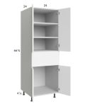 Euro Gloss White 24x71-1/4 Utility Cabinet with 2 Doors and 1 Drawer
