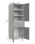 Euro Grey 24x71-1/4 Utility Cabinet with 2 Doors and 1 Drawer