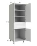 Harbor White 24x71-1/4 Utility Cabinet with 2 Doors and 1 Drawer