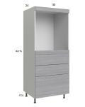 Euro Grey 30x71-1/4 Single Oven Cabinet with 3 Drawers