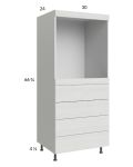 Euro White Grain 30x71-1/4 Single Oven Cabinet with 4 Drawers