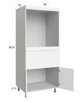 Euro Gloss White 30x71-1/4 Single Oven Cabinet with 1 Drawer and 2 Doors
