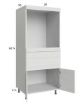 Euro White Grain 30x71-1/4 Single Oven Cabinet with 1 Drawer and 2 Doors