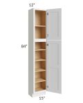 Midtown White Shaker 15x12x84 Pantry Cabinet 