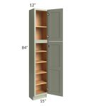 Midtown Pistachio Green Shaker 15x12x84 Pantry Cabinet 