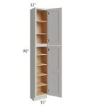 Midtown Light Grey Shaker 15x12x90 Pantry Cabinet