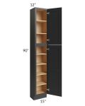 Midtown Black Shaker 15x12x90 Pantry Cabinet
