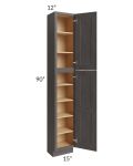 Salem Dark Grey 15x12x90 Pantry Cabinet