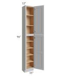 Midtown Painted Grey Shaker 15x12x96 Pantry Cabinet 