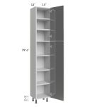 Milan Grey Gloss 15x13x84 Pantry Cabinet (13" depth)